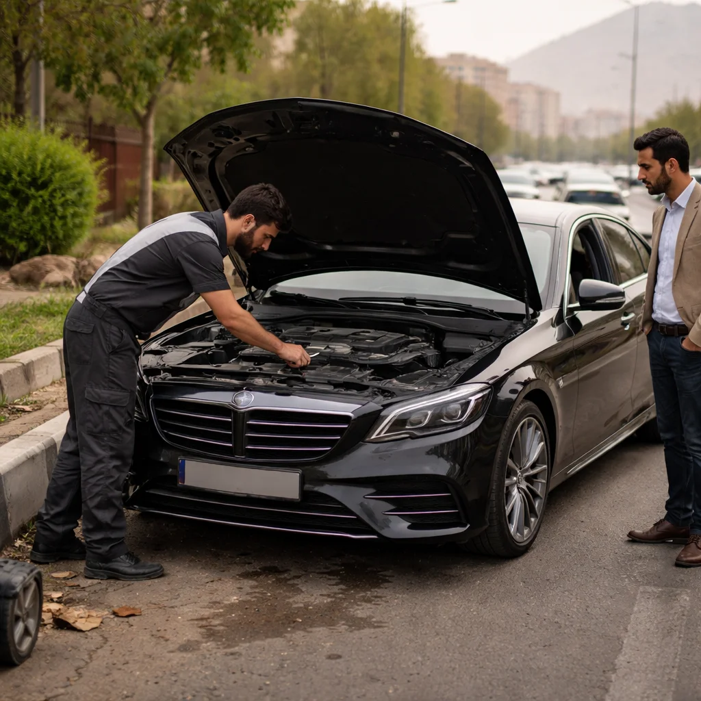 توقف ایمن خودروی آلمانی برای بررسی هشدار جدی موتور